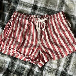 Stars Above Shorts - XS red/white striped with drawstring and pockets